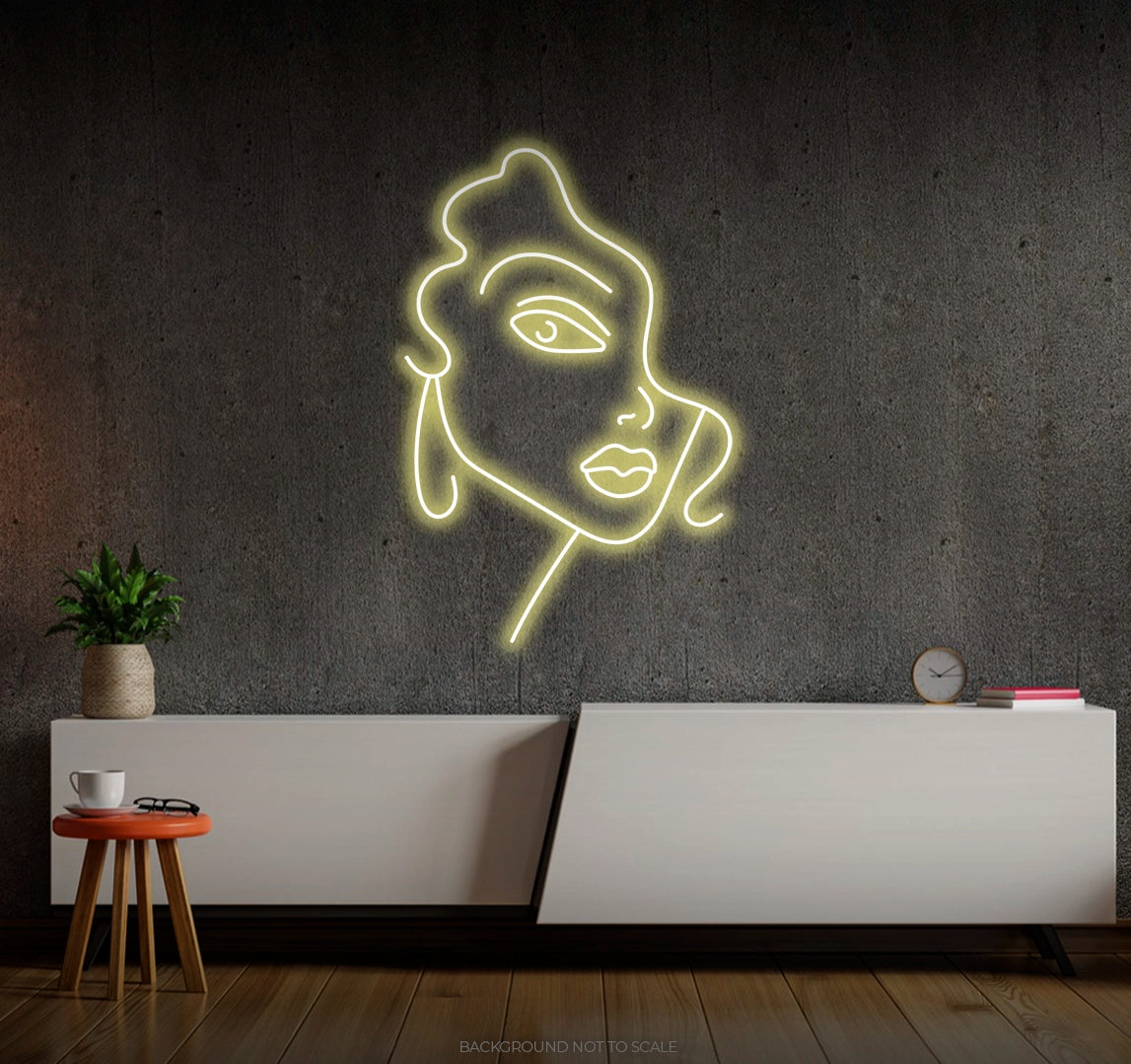 Women face silhouette ledneon