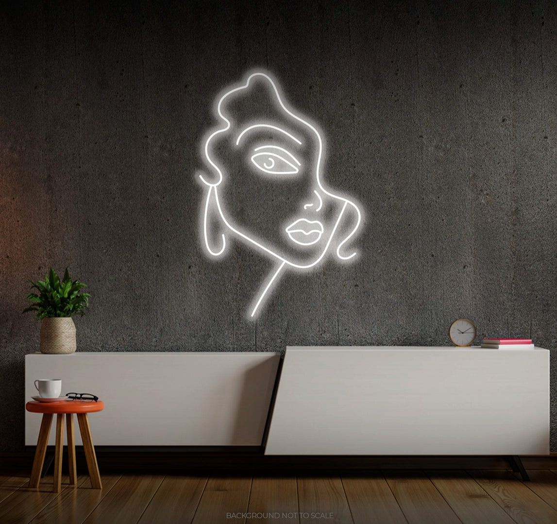 Women face silhouette ledneon