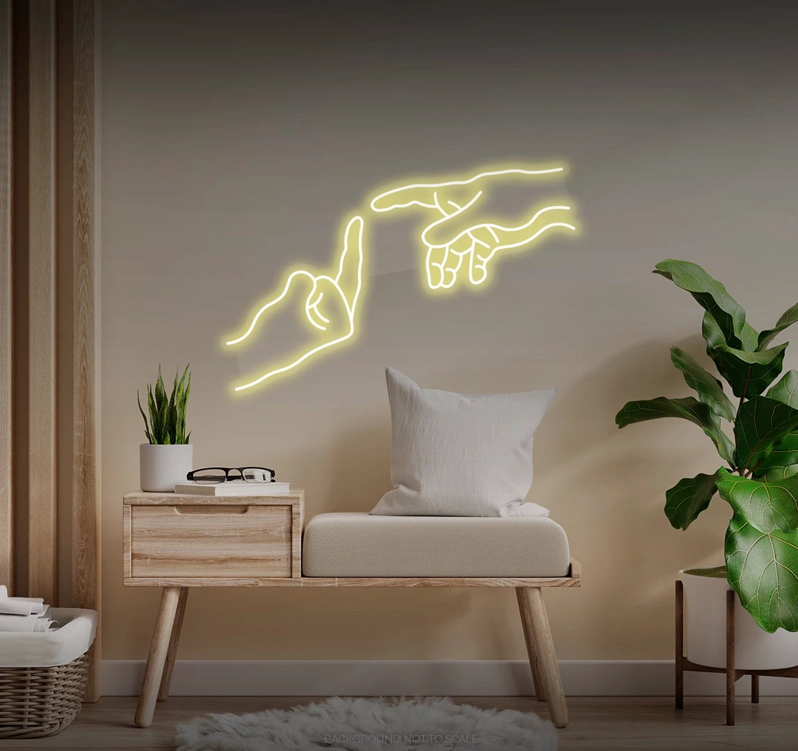 Adam and god middle finger LED neon