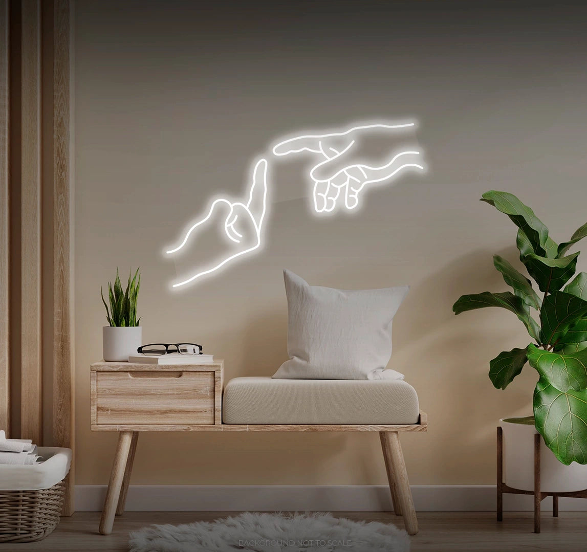 Adam and god middle finger LED neon