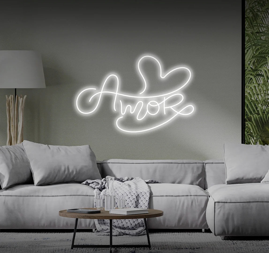 Amor heart calligraphy LED neon