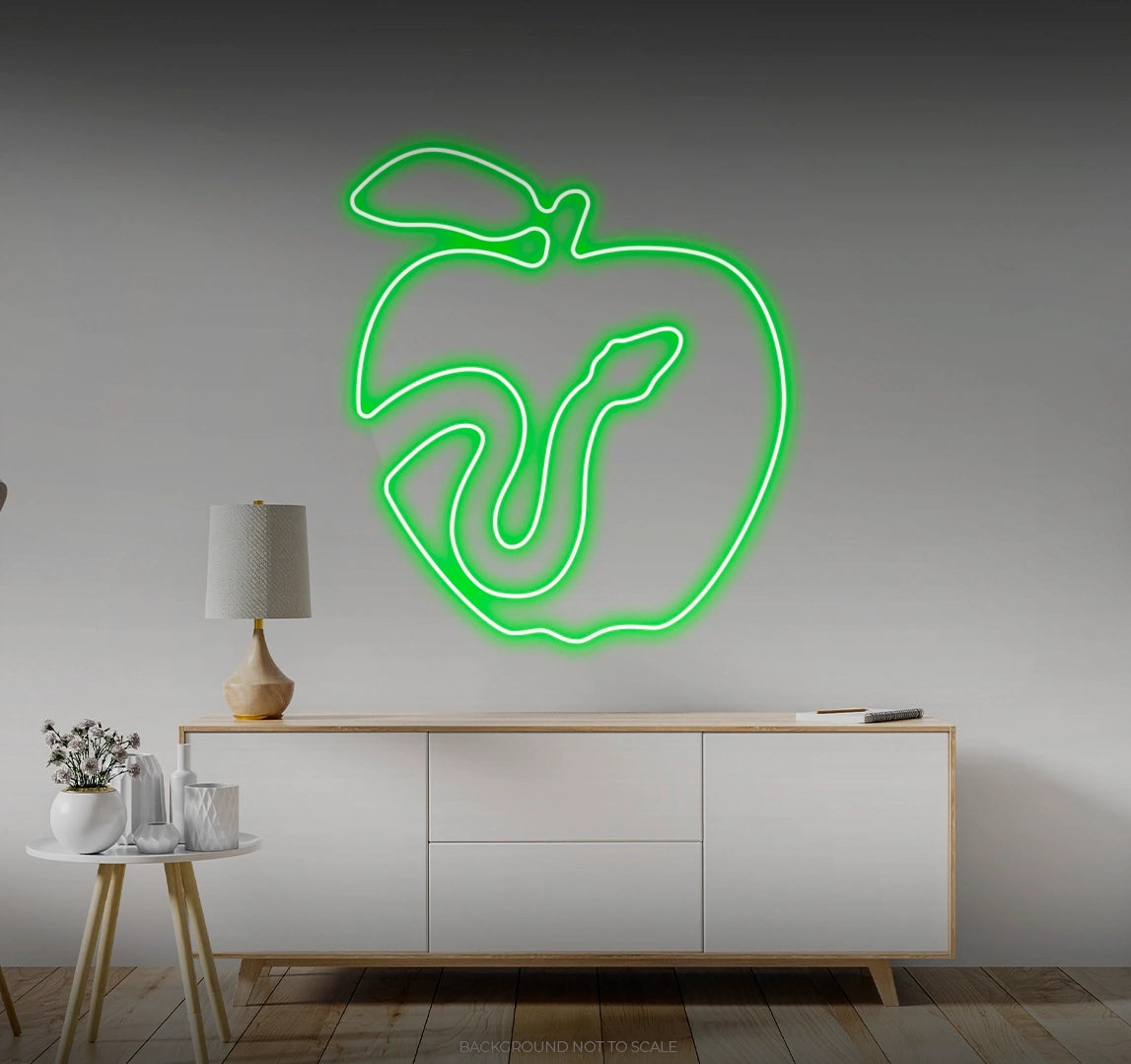 Apple with snake icon LED neon