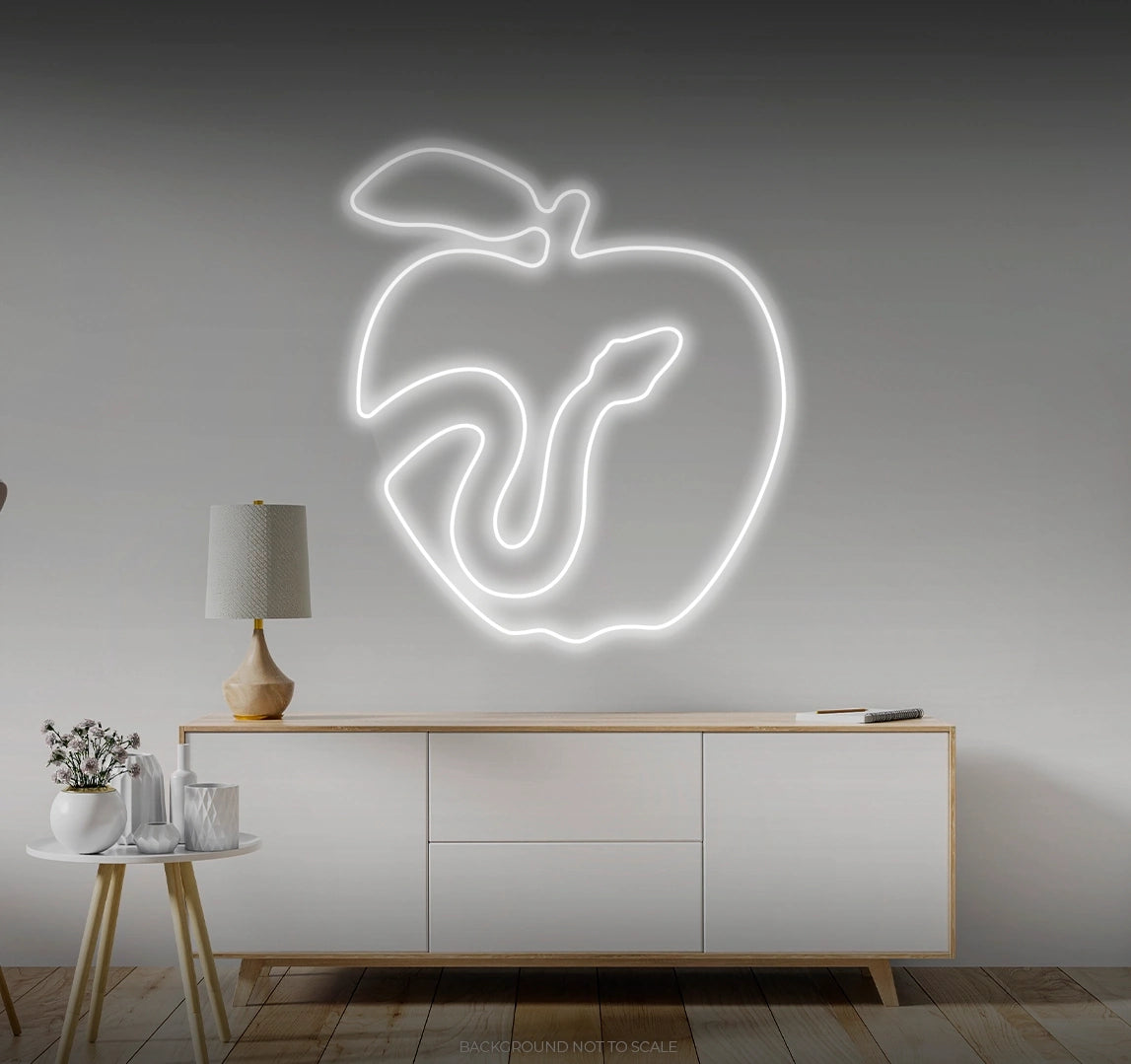 Apple with snake icon LED neon