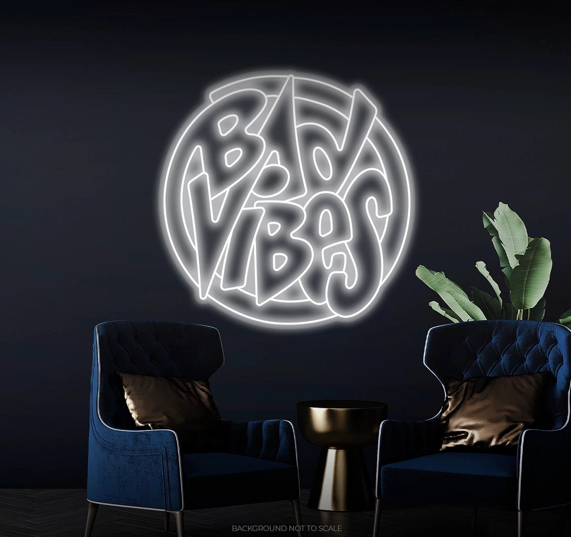 Bad vibes circle LED neon