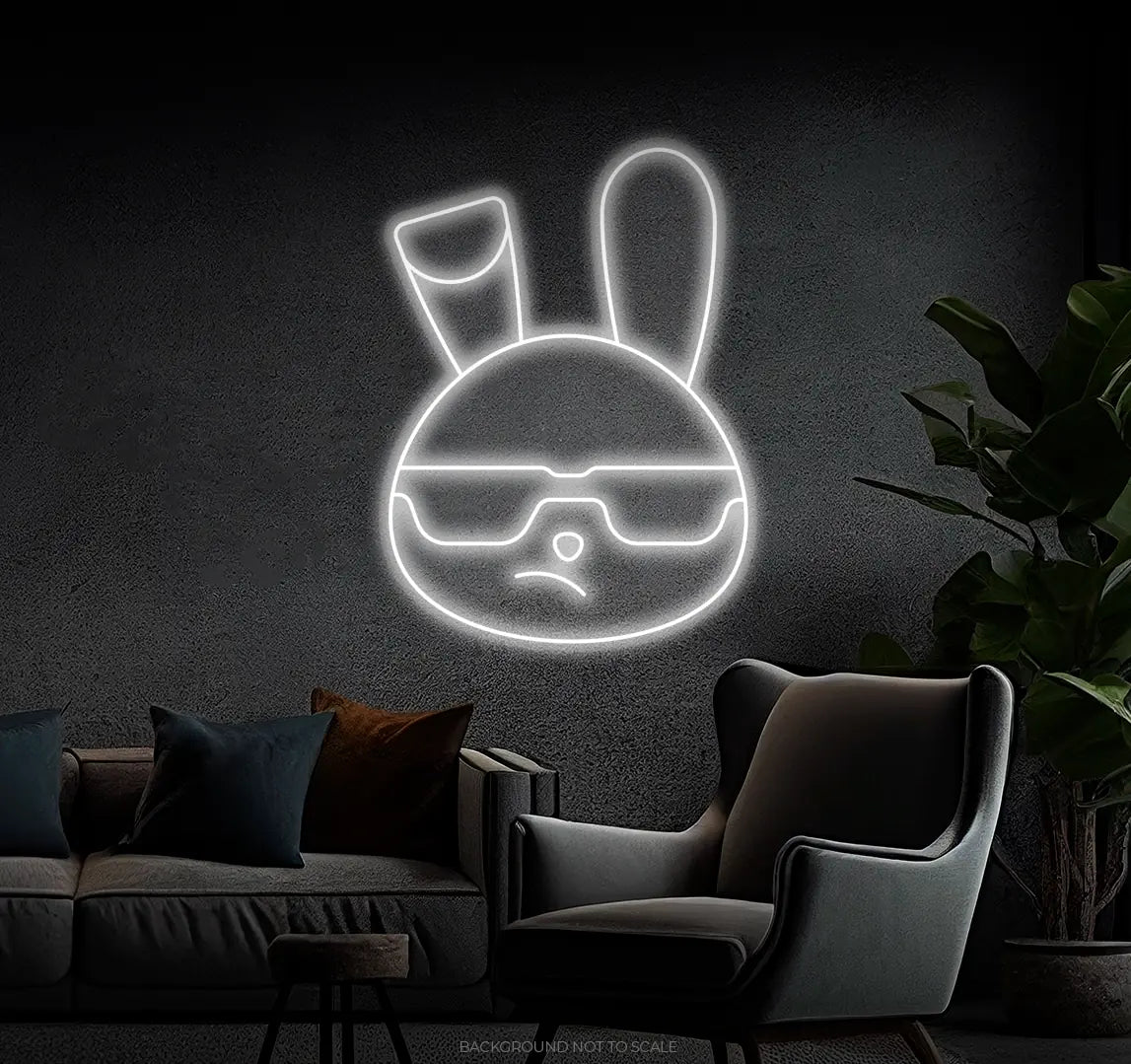 Badass rabbit with sunglasses Ledneon