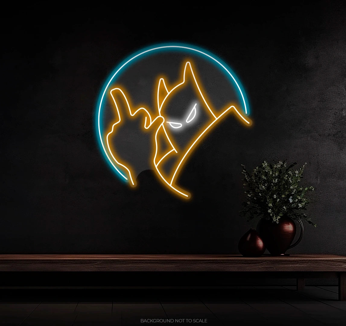 Batman showing middle finger LED neon