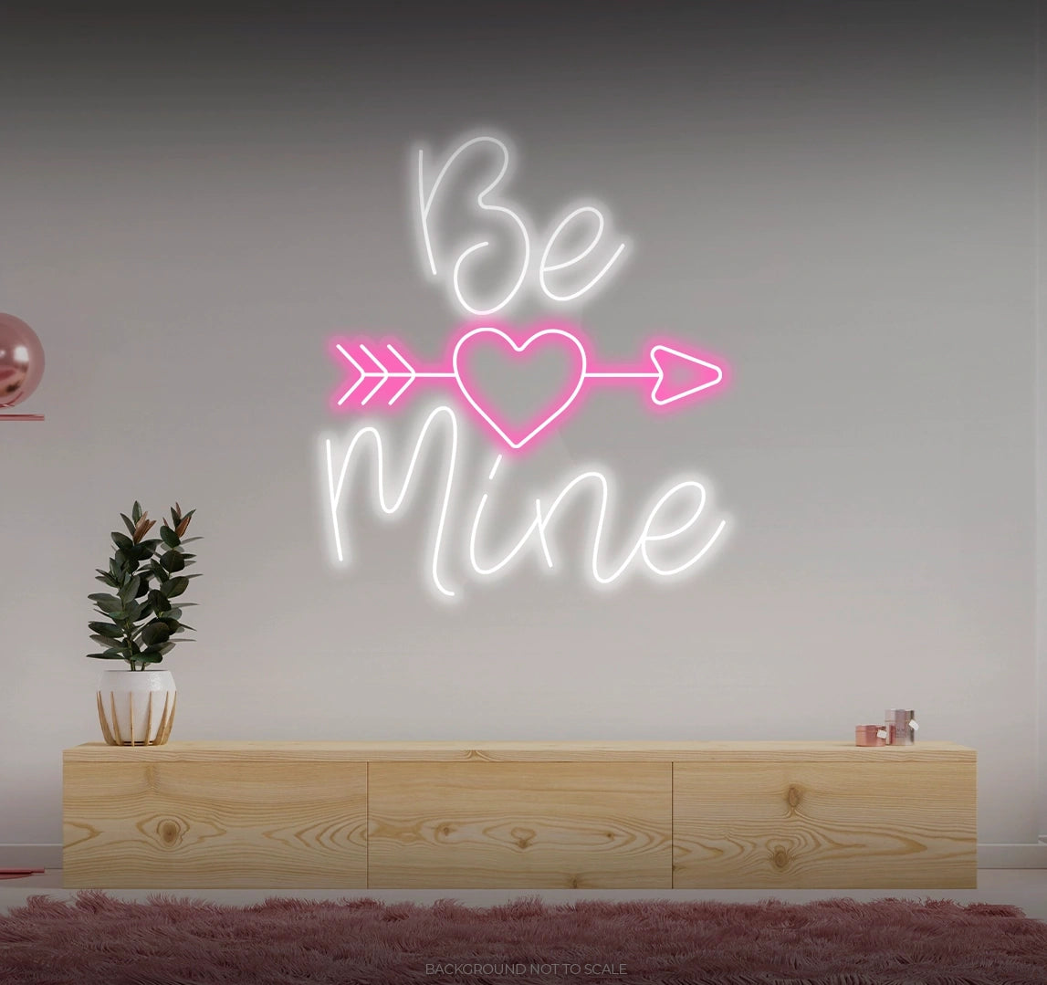 Be mine heart arrow LED neon
