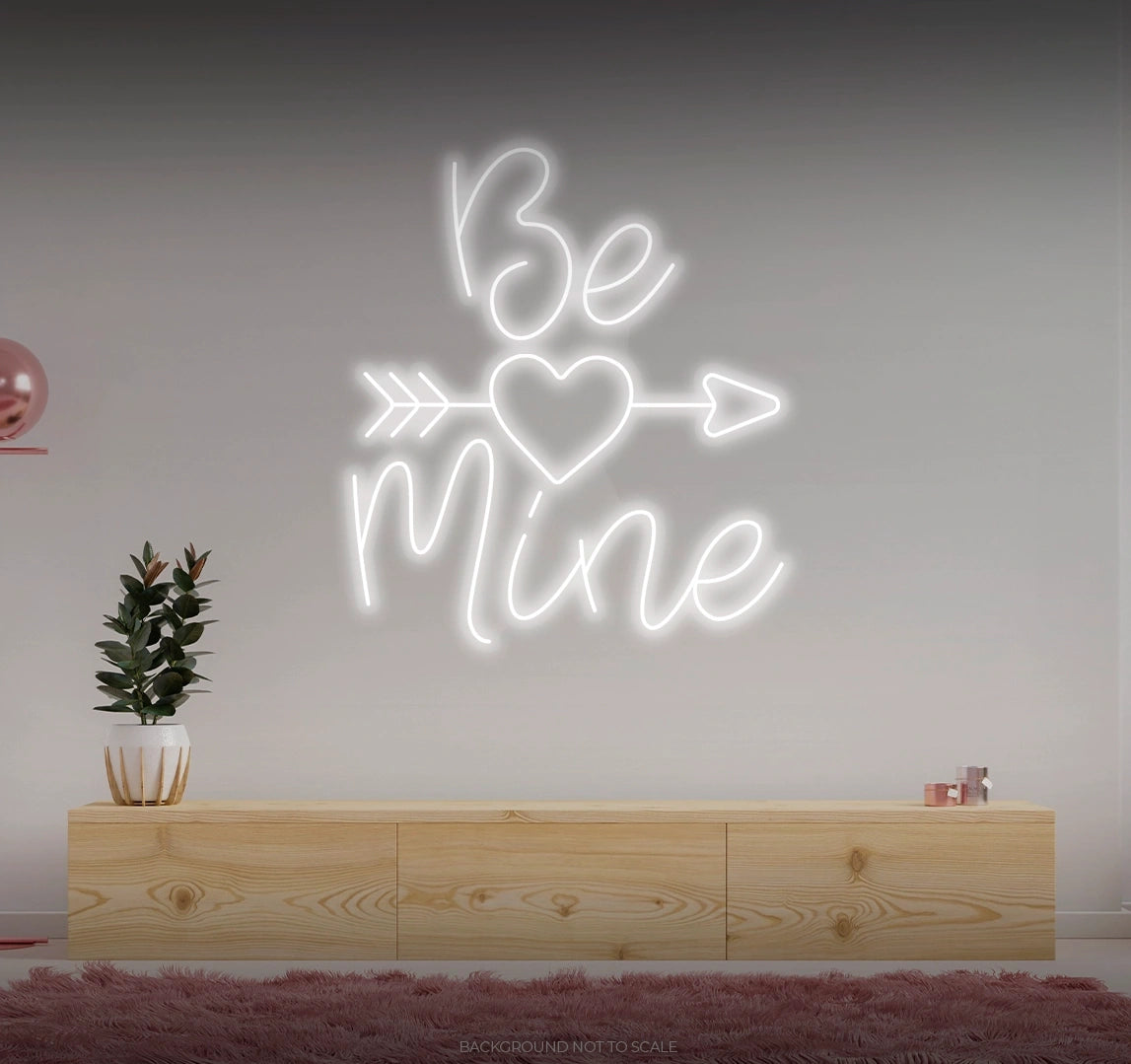 Be mine heart arrow LED neon