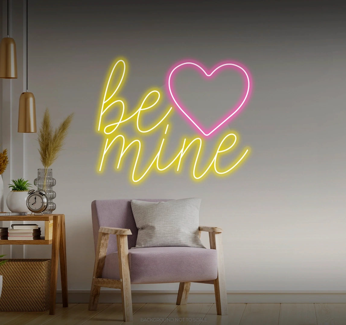 Be mine heart LED neon