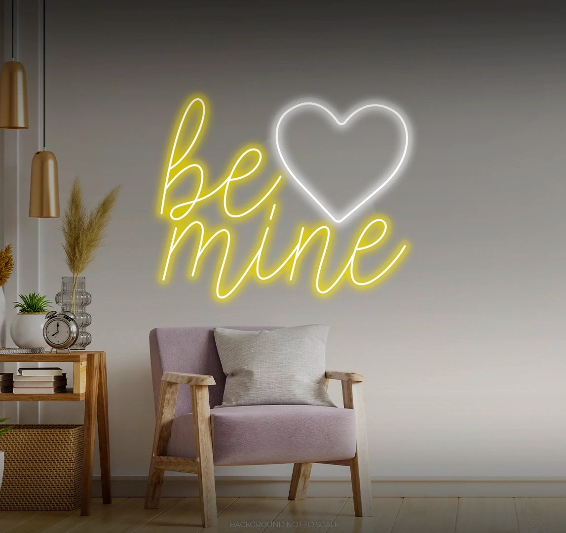 Be mine heart LED neon