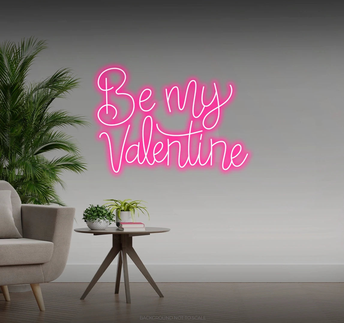 Be my valentine handwriting LED neon