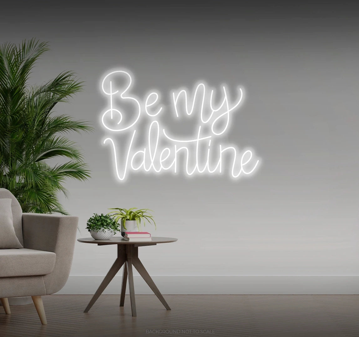 Be my valentine handwriting LED neon