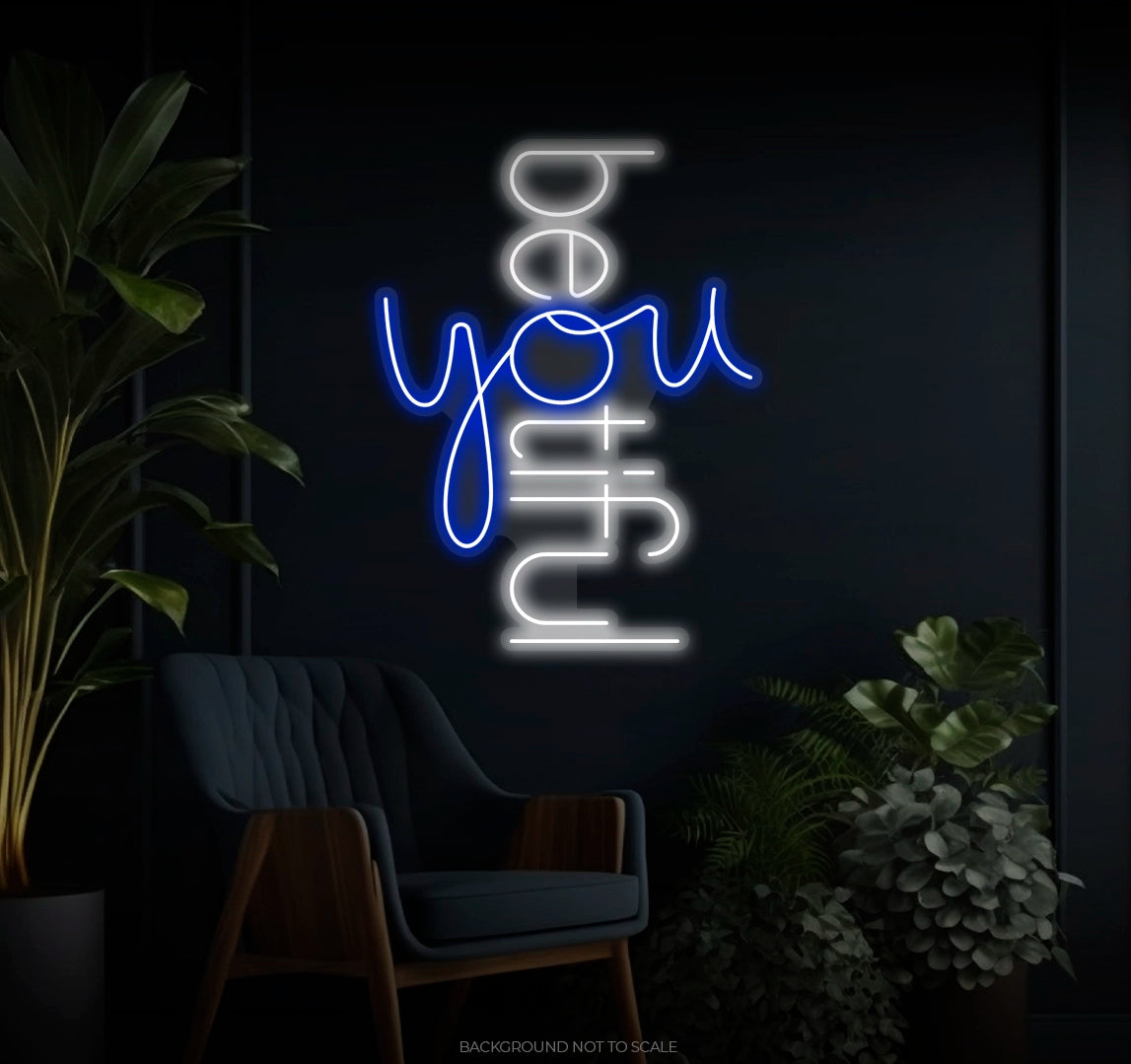 Be You Tiful Cross LED neon