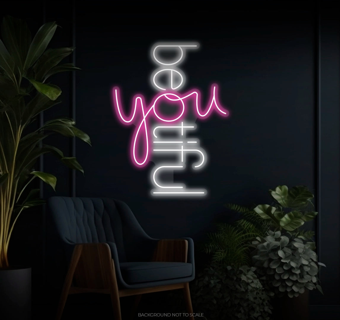 Be You Tiful Cross LED neon