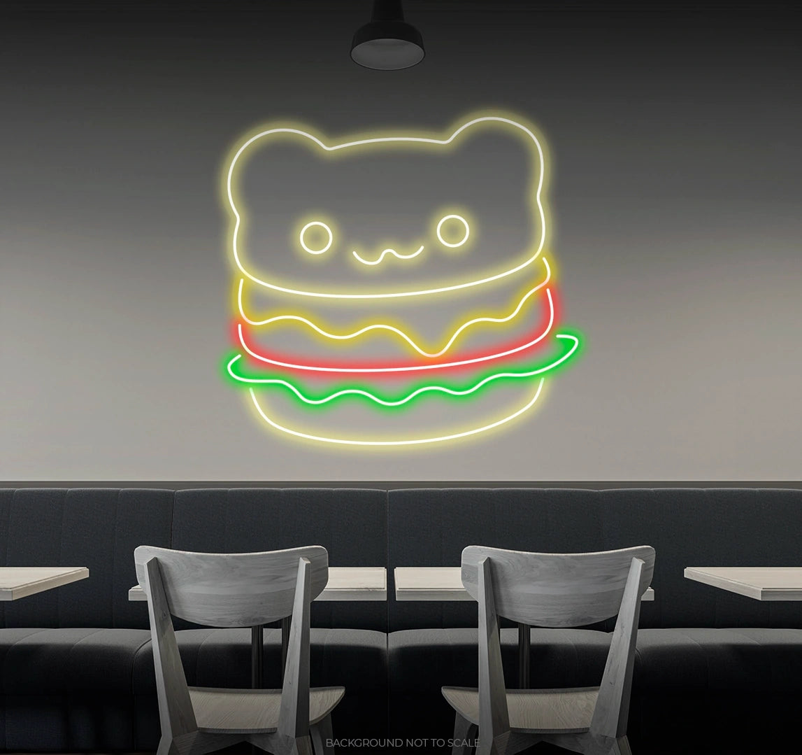 Bear burger ledneon