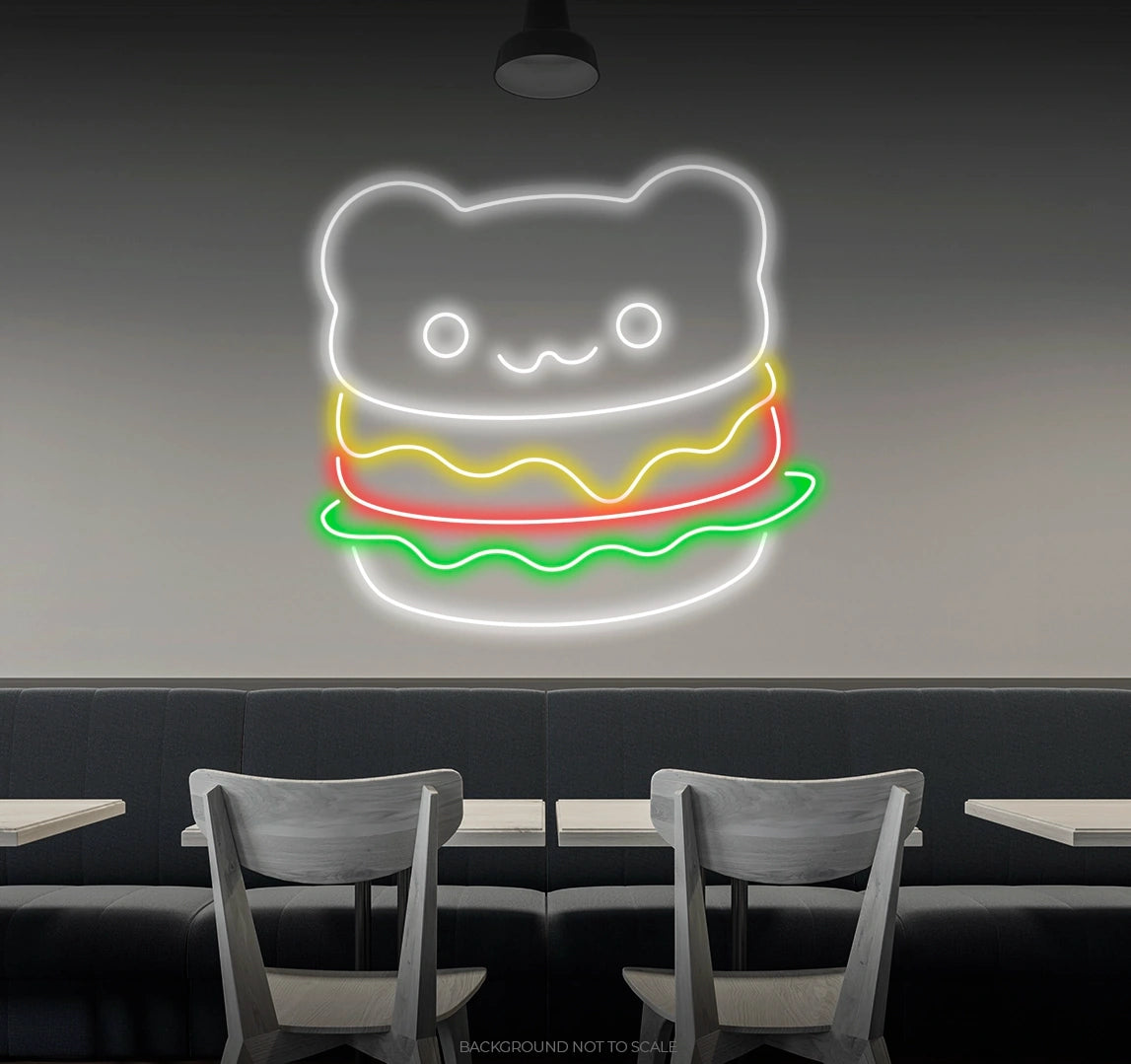 Bear burger ledneon