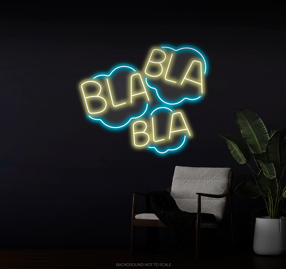 Bla bla bla in clouds LED neon