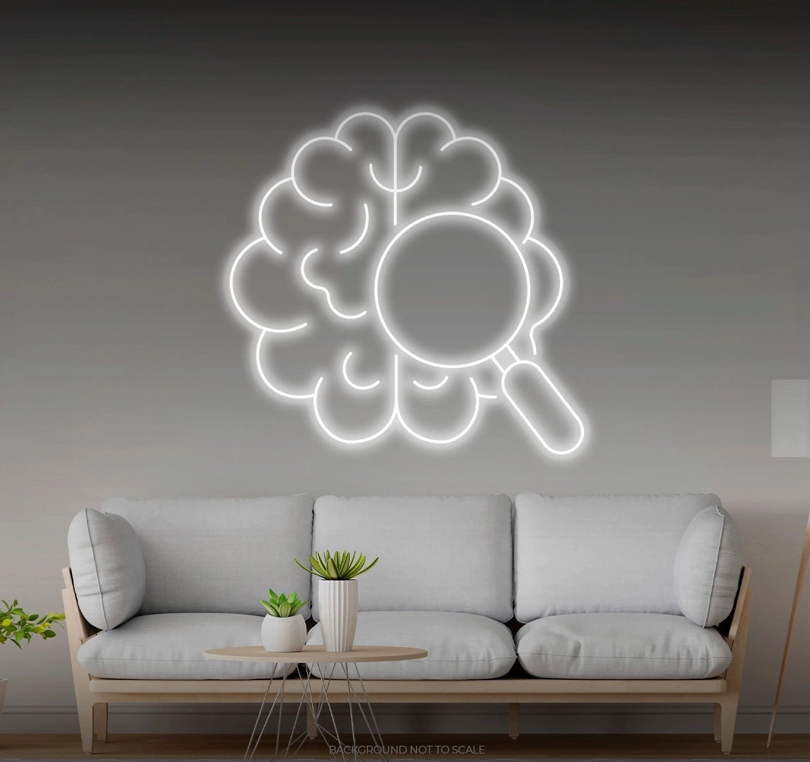 Brain search LED neon