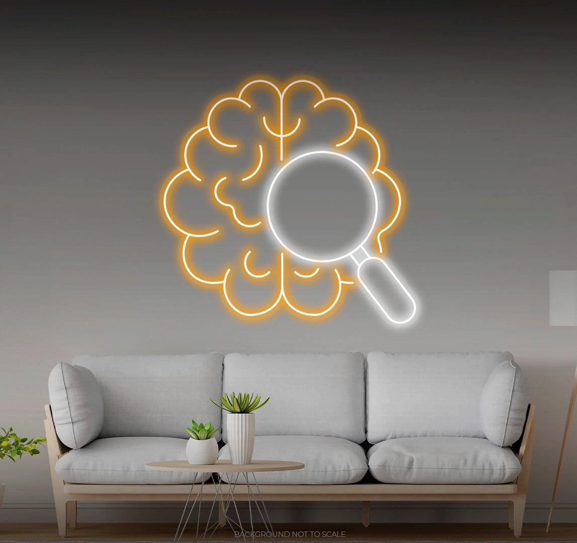 Brain search LED neon