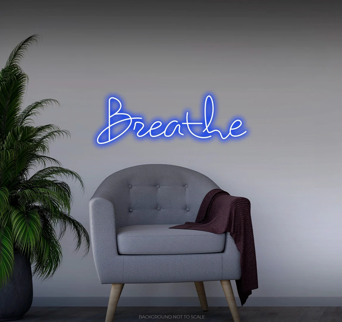 Breathe handwritten LED neon