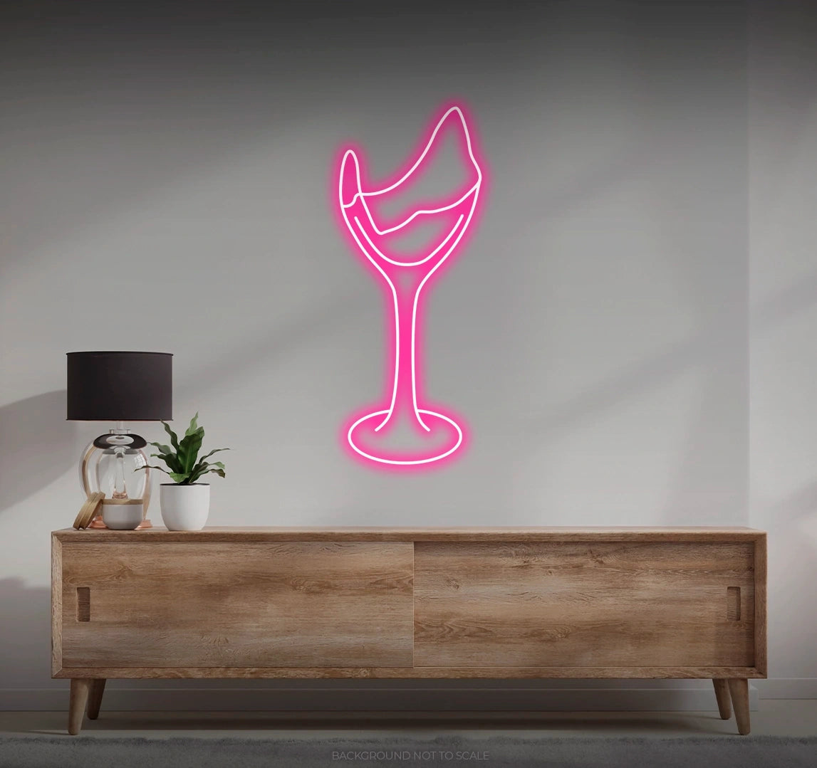 Wine glass ledneon