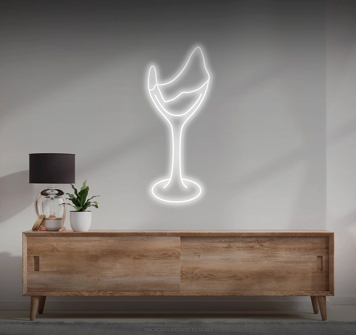 Wine glass ledneon