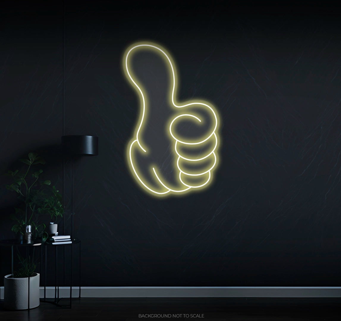 Cartoon Hand Thumb Up LED neon