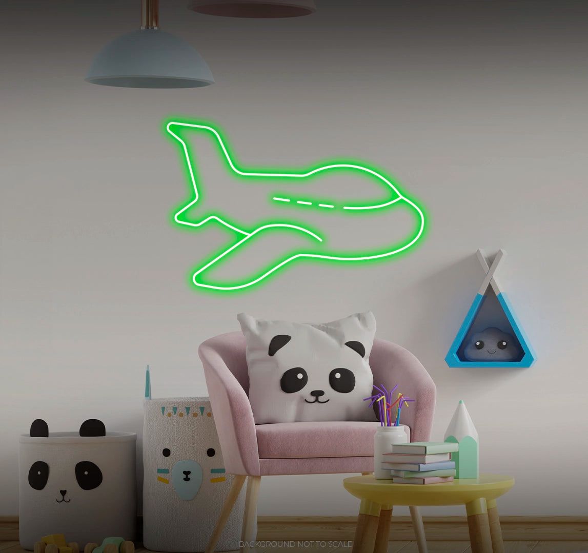 Cartoon plane LED neon