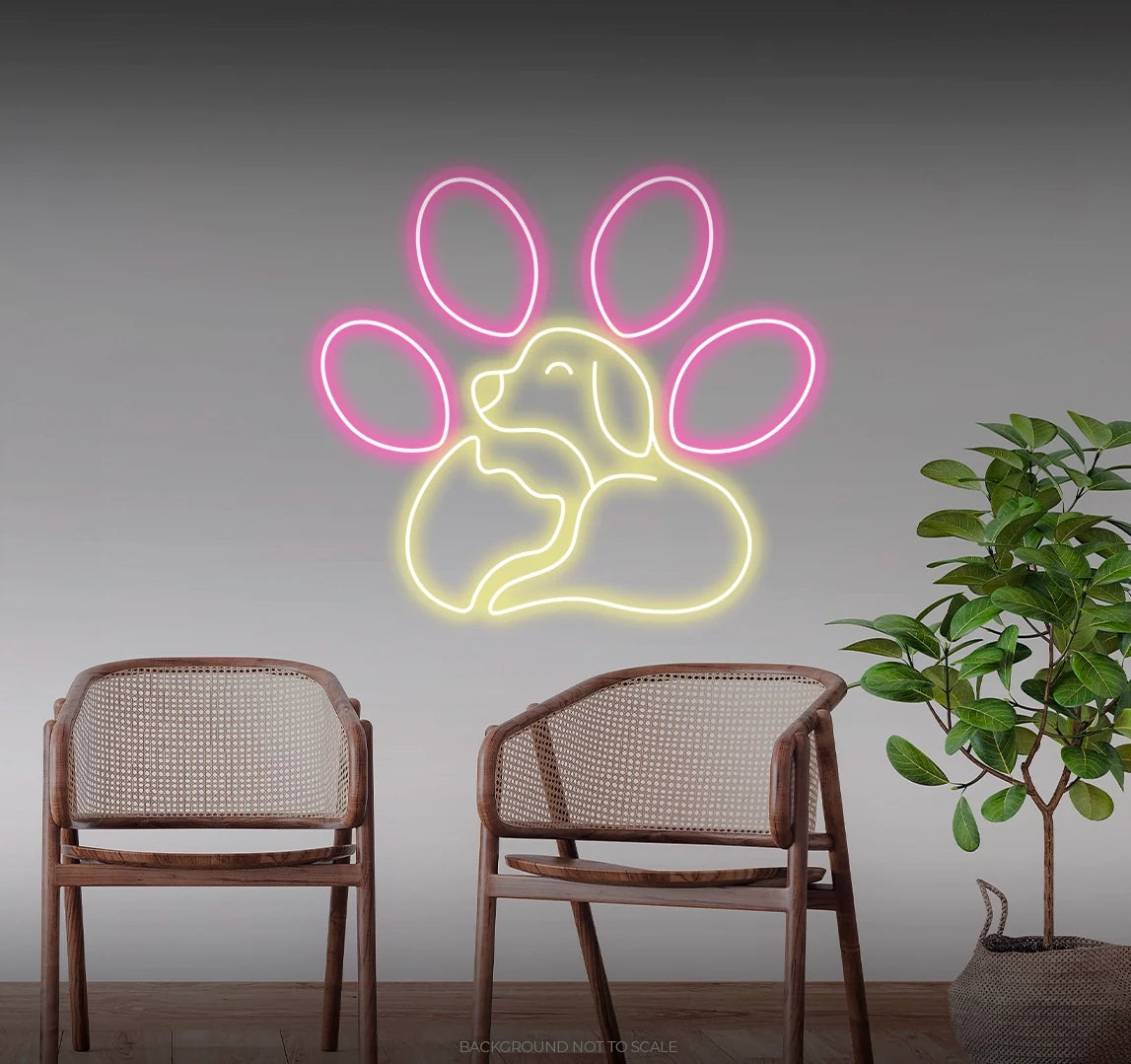 Dog paw ledneon