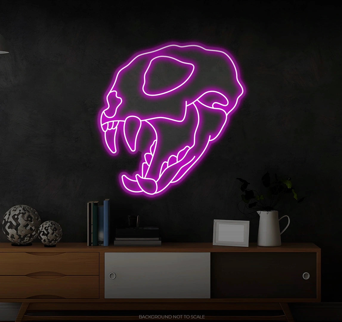 Cat skull hishing LED neon