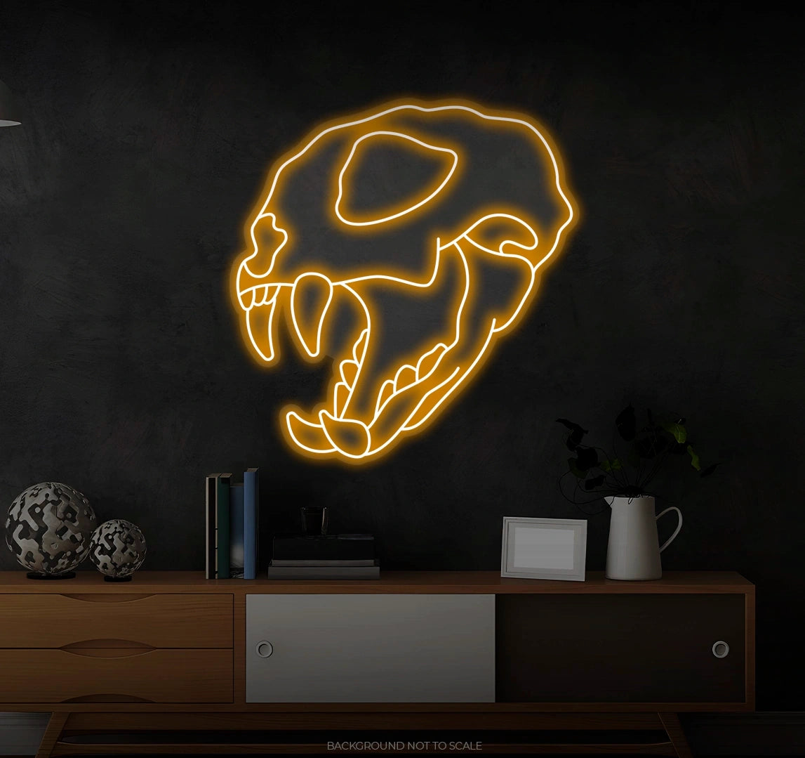 Cat skull hishing LED neon