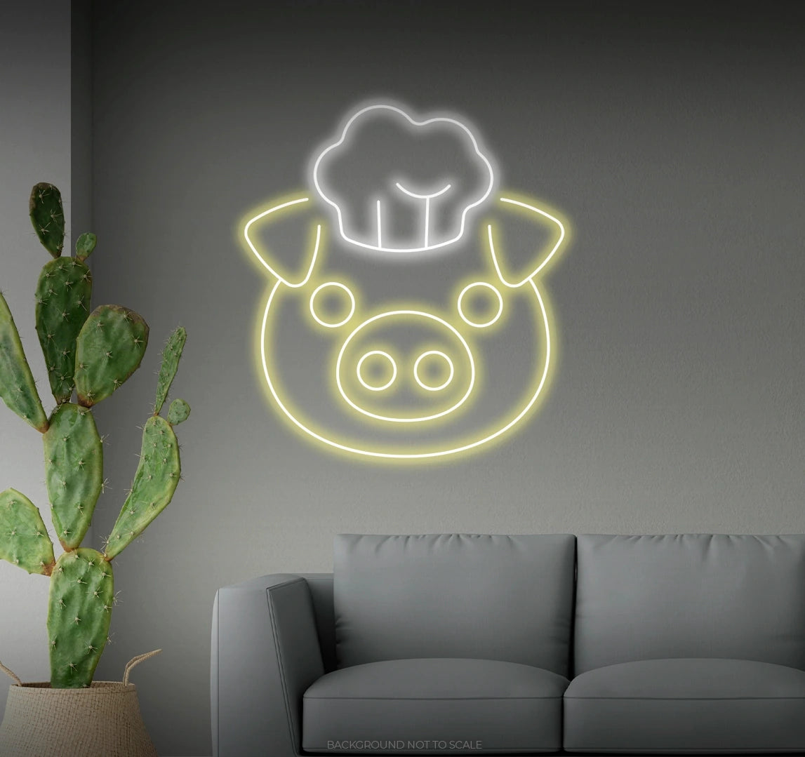 Chef pig LED neon