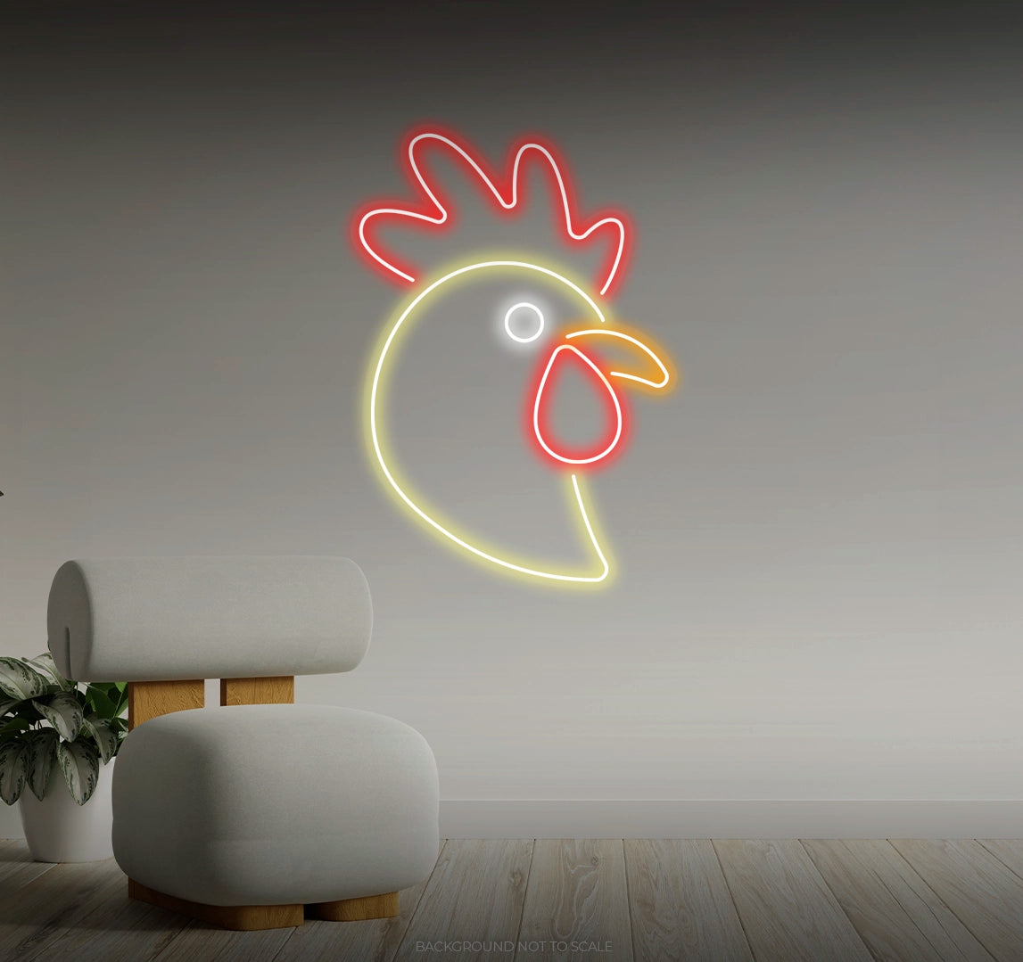 Chicken side view LED neon