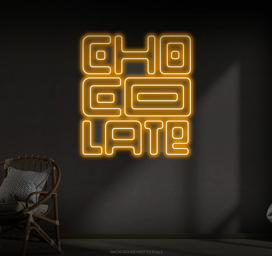 Chocolate rectangular font Ledneon