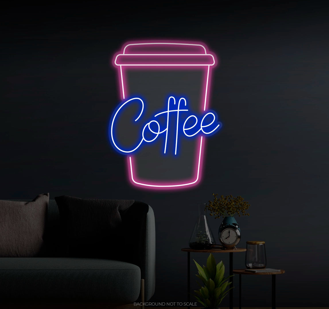 Coffee Take Away Coffee Cup LED neon