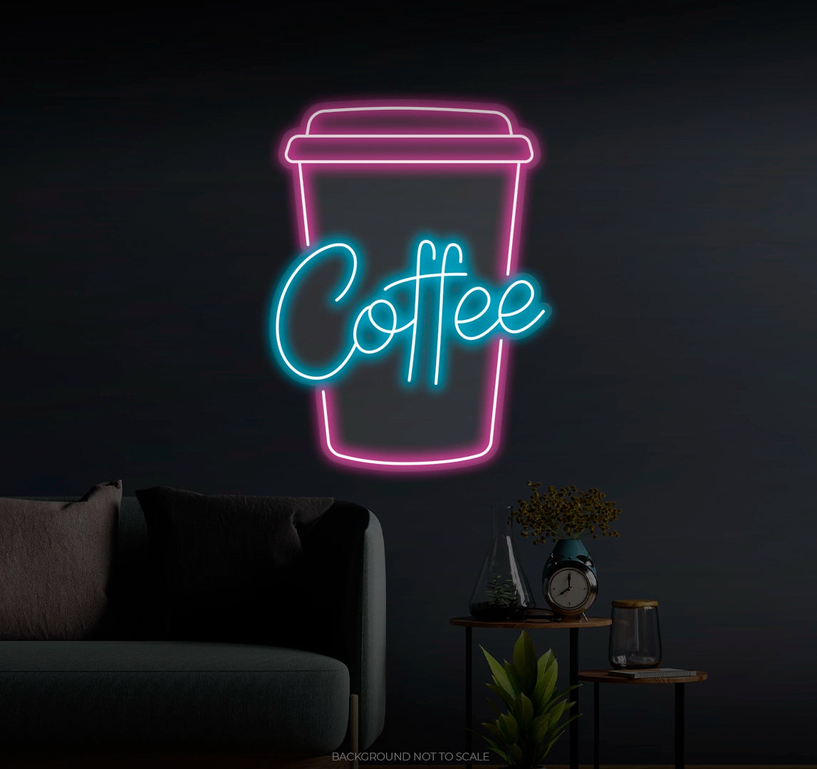 Coffee Take Away Coffee Cup LED neon