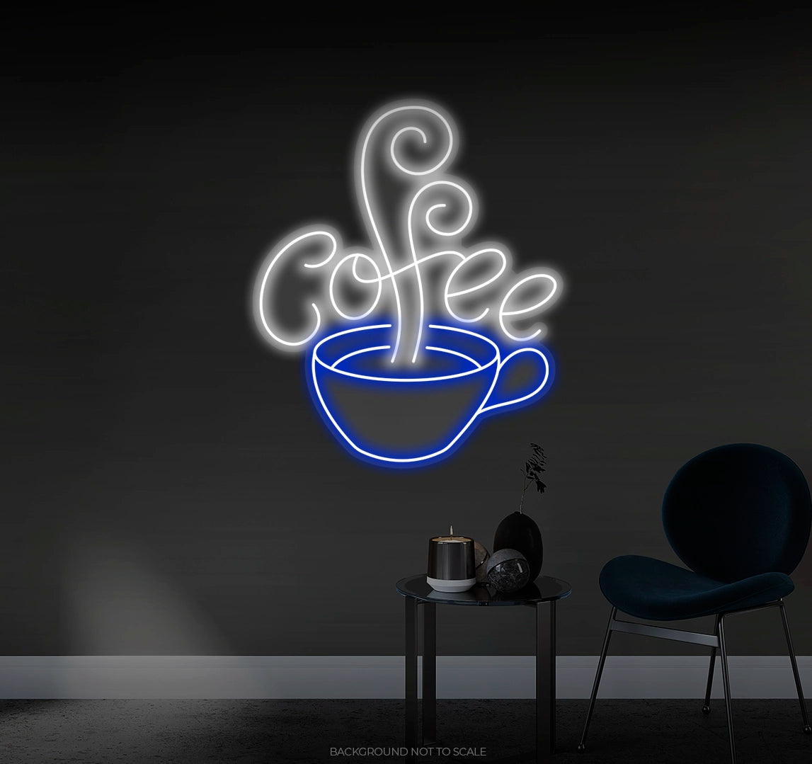 Coffee writing as smoke Ledneon