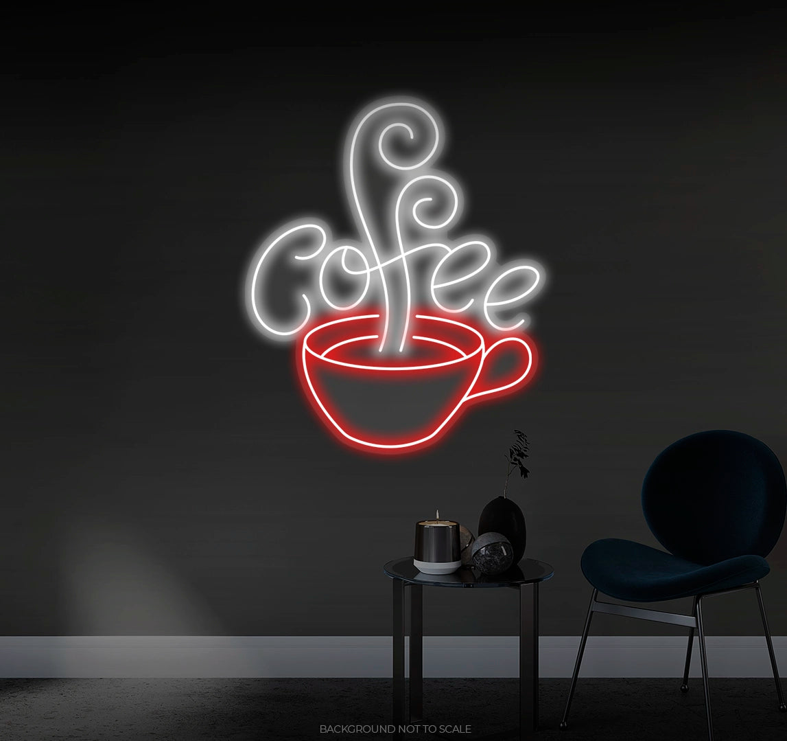 Coffee writing as smoke Ledneon