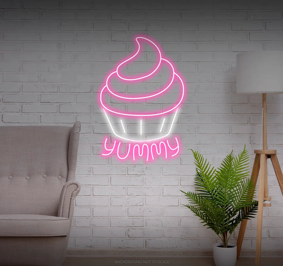 Cupcake yummy LED neon