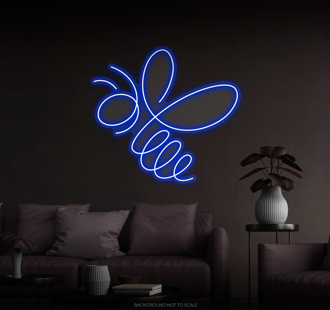 Curly one line bee Ledneon