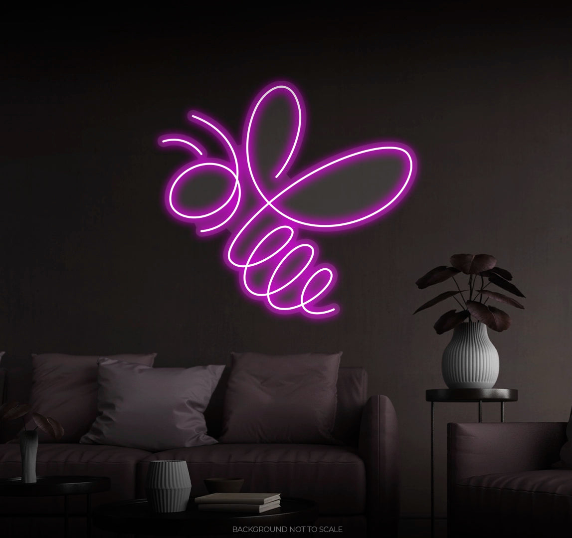 Curly one line bee Ledneon