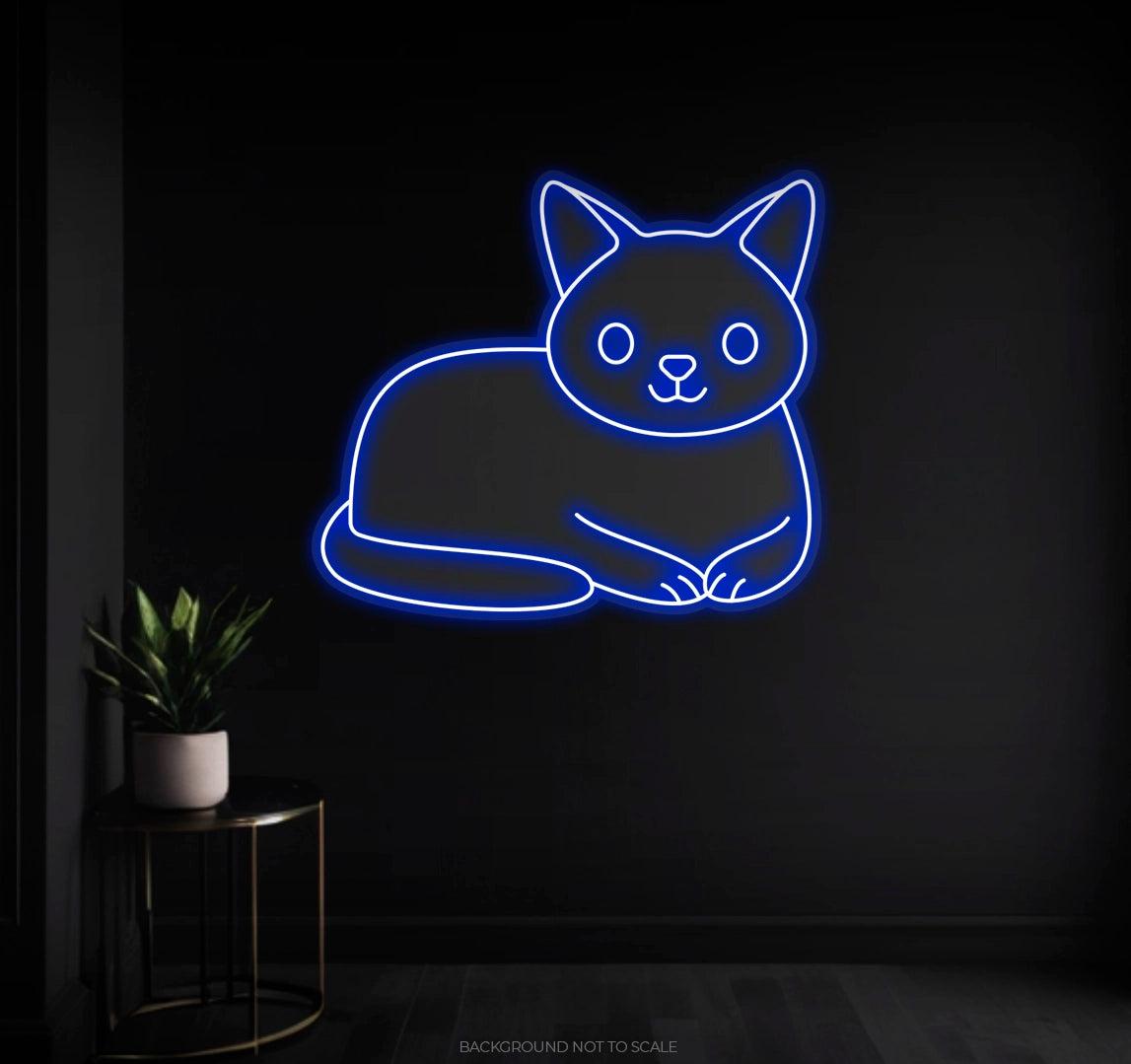 Cute cat sitting Ledneon