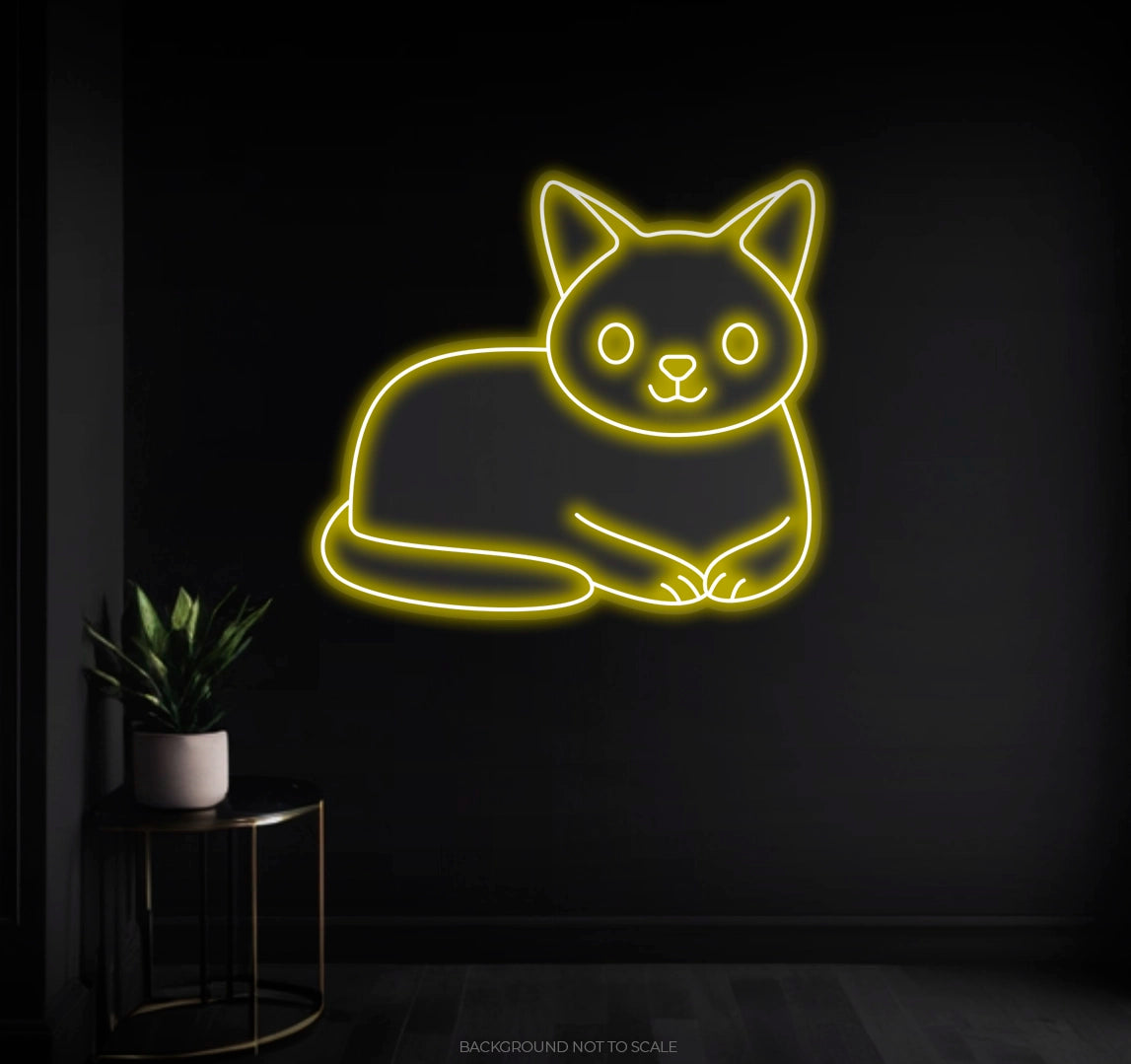 Cute cat sitting Ledneon