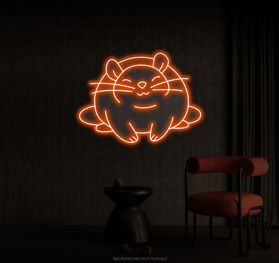 Cute Chubby Mouse LED neon