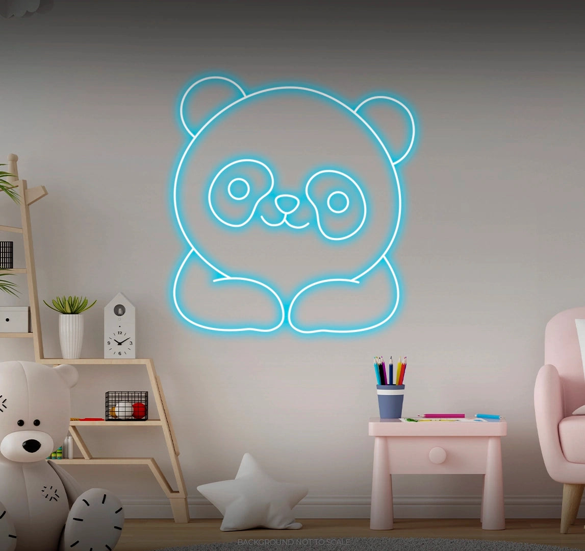 Cute panda LED neon