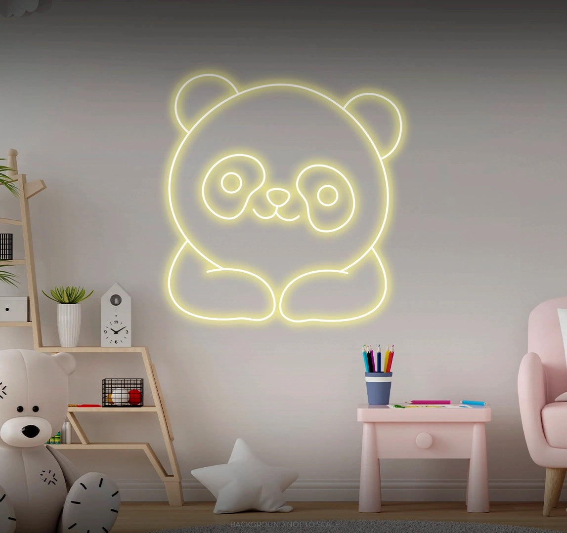 Cute panda LED neon