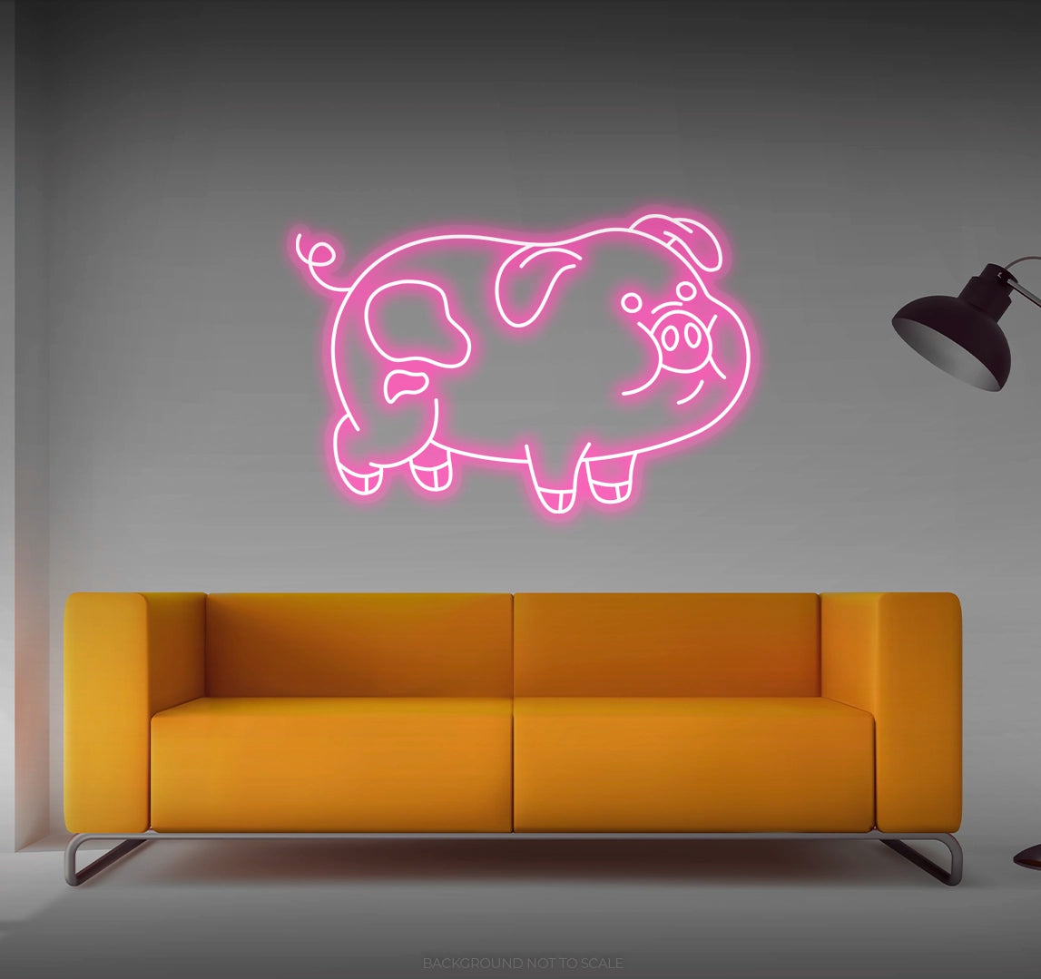 Cute pig LED neon