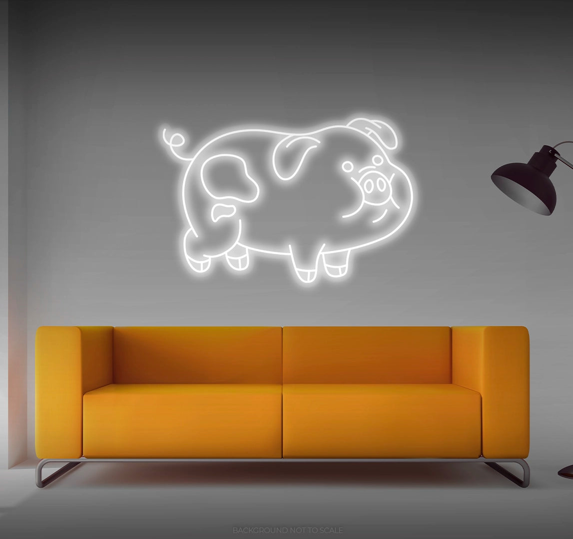 Cute pig LED neon