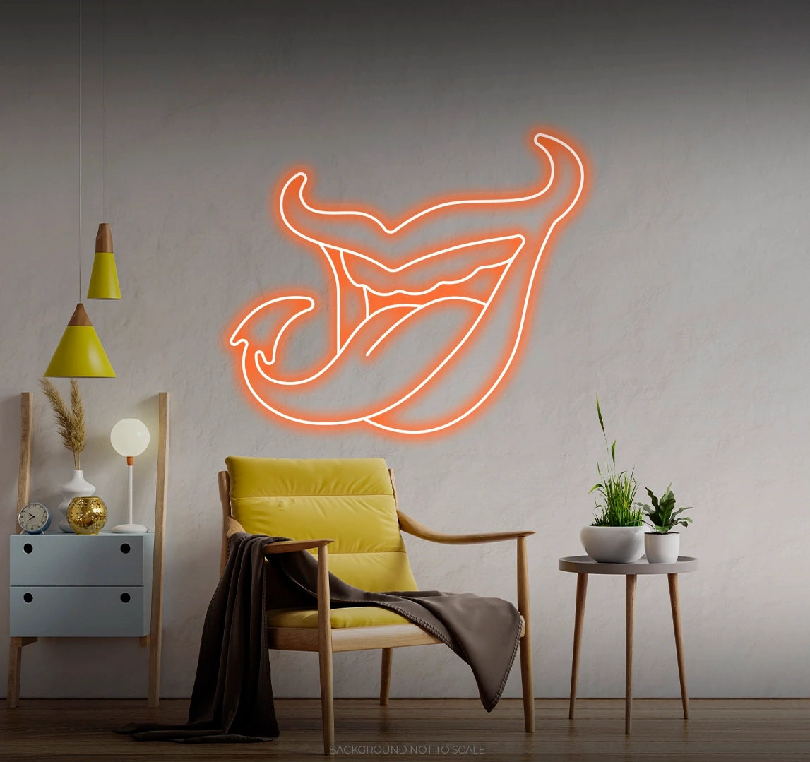 Devil mount tongue out LED neon