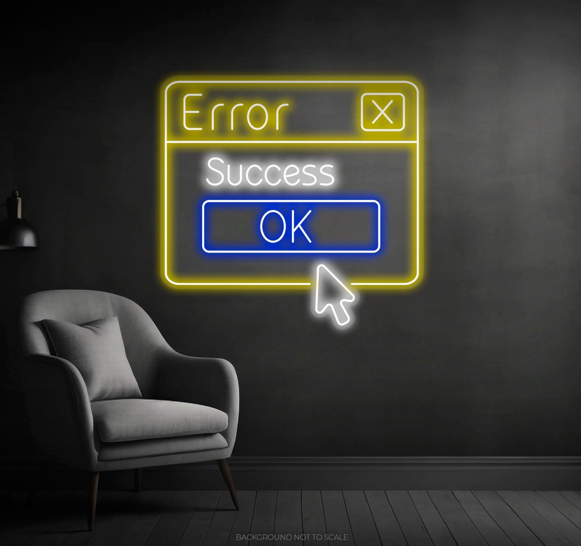 Error window success LED neon